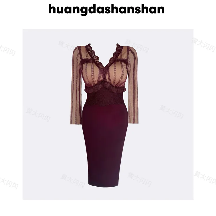 【HDSS】(微醺穿搭)随拍秋冬款纯欲显瘦设计师长袖连衣裙ZZX8899