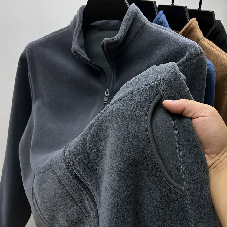 in cotton sea摇粒绒开衫长袖卫衣男士冬季加绒加厚保暖休闲外套