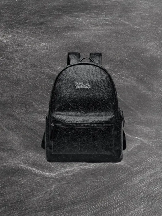 Ttstudio【曲线黄昏】黑色原创设计男女通勤双肩包大容量百搭背包