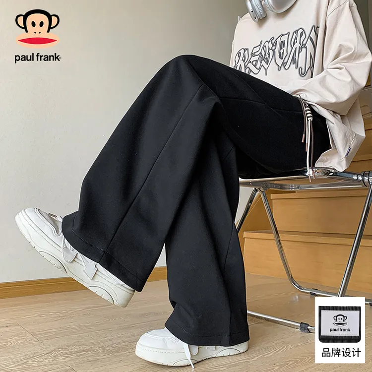 PaulFrank/大嘴猴美式垂感休闲裤男士2025秋季阔腿宽松运动直筒裤