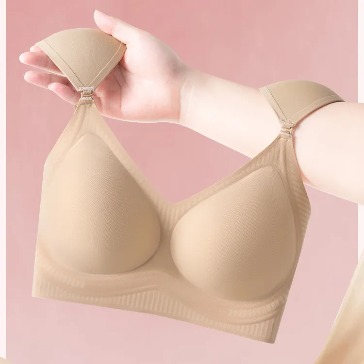 垫肩内衣粉底液无痕隐形小胸显大聚拢防垂肤色可拆卸直角肩文胸罩