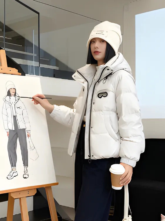 801连帽棉服女短款2025新款秋冬小个子棉服外套上衣面包服潮