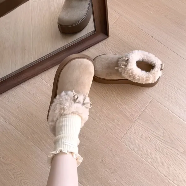 厚底保暖复古增高包头毛毛勃肯鞋女2025冬季新款外穿加绒百搭棉鞋