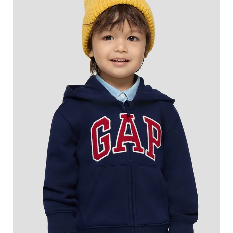 【大小童同款】Gap男女童2025秋季新款logo抓绒连帽卫衣804633