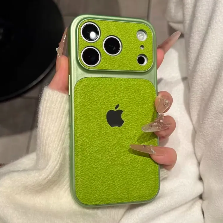 秋冬高颜值秒变17荔枝皮纹适用苹果17promax手机壳iPhone16简约15