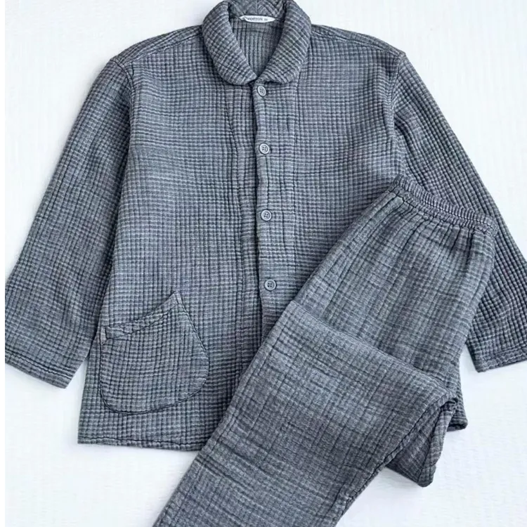 秋冬棉纱五层纱软糯亲肤舒适男女款家居服套装