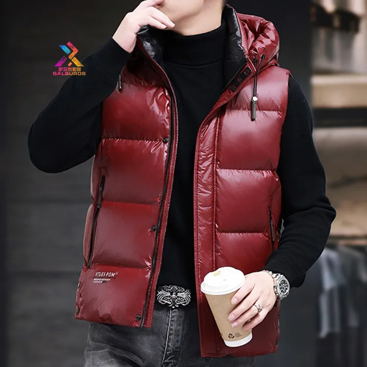 SALBUROS萨尔布勒斯秋冬季羽绒服马甲男士可拆帽背心时尚休闲外套