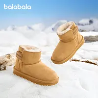 巴拉巴拉童鞋儿童雪地靴男女童短靴加厚加绒棉靴防滑2025新冬靴子