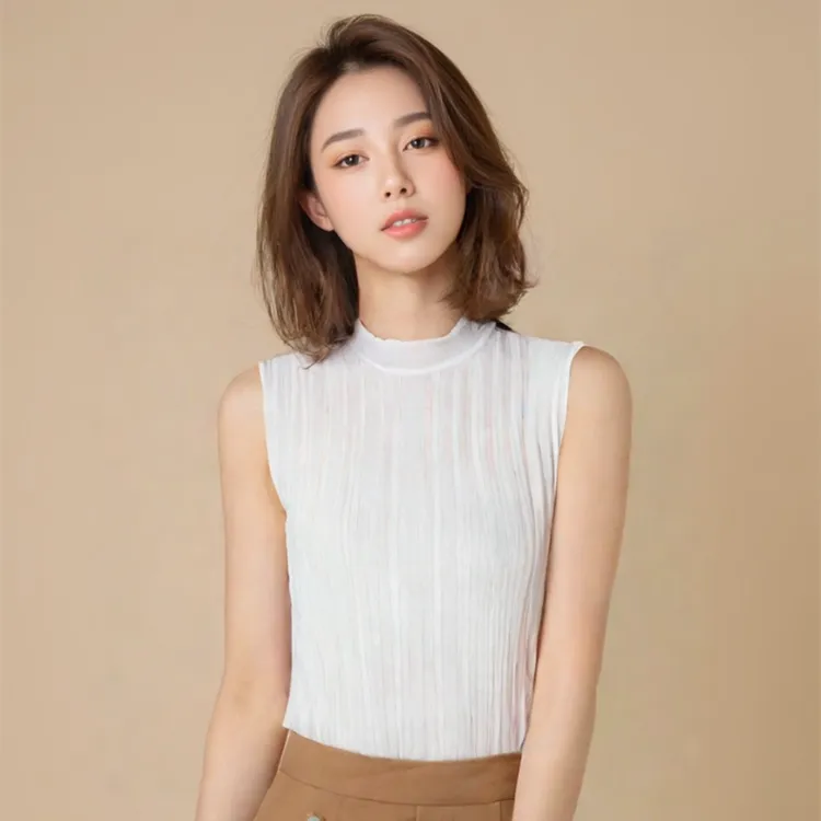 无袖打底内搭秋冬新款小衫时髦高端上档次出游服装蕾丝背心商品图