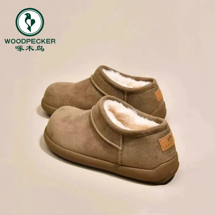 啄木鸟厚底小土豆勃肯鞋雪地靴女2025冬新款加绒加厚保暖东北棉鞋