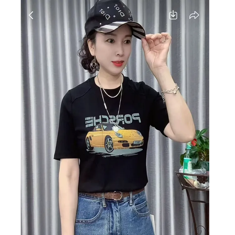 【懂你吴姐】82802新款早秋小汽车休闲中袖Tt