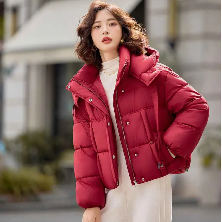 爆2025秋冬新款棉服女短款加厚泡芙云朵小个子面包服棉服外套