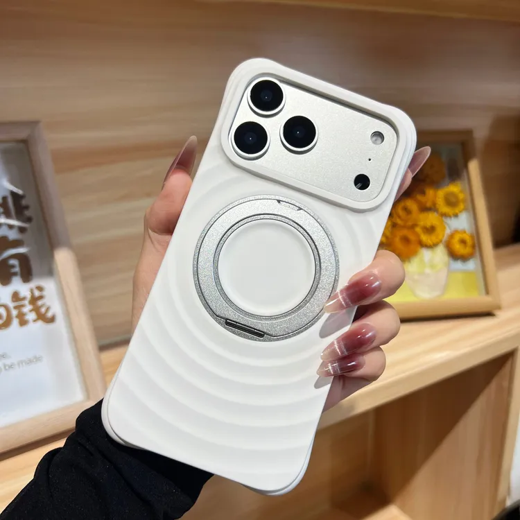 全包相机键液态硅胶波漾壳适用苹果17promax手机壳磁吸旋转支架壳