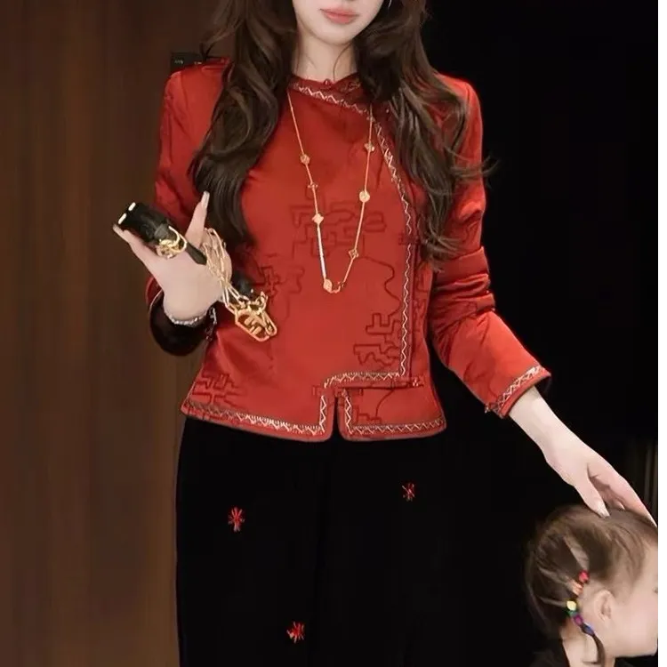 运补6-10   【中国甜心】新中式中国风斜襟长袖上衣