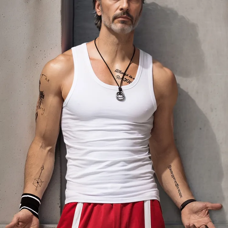 美式背心男款纯棉弹力运动健身紧身男士跨栏打底内穿贴身夏季透气