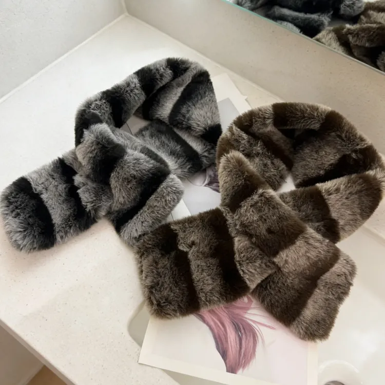 冬季复古毛绒围巾保暖韩版时尚LK2508761