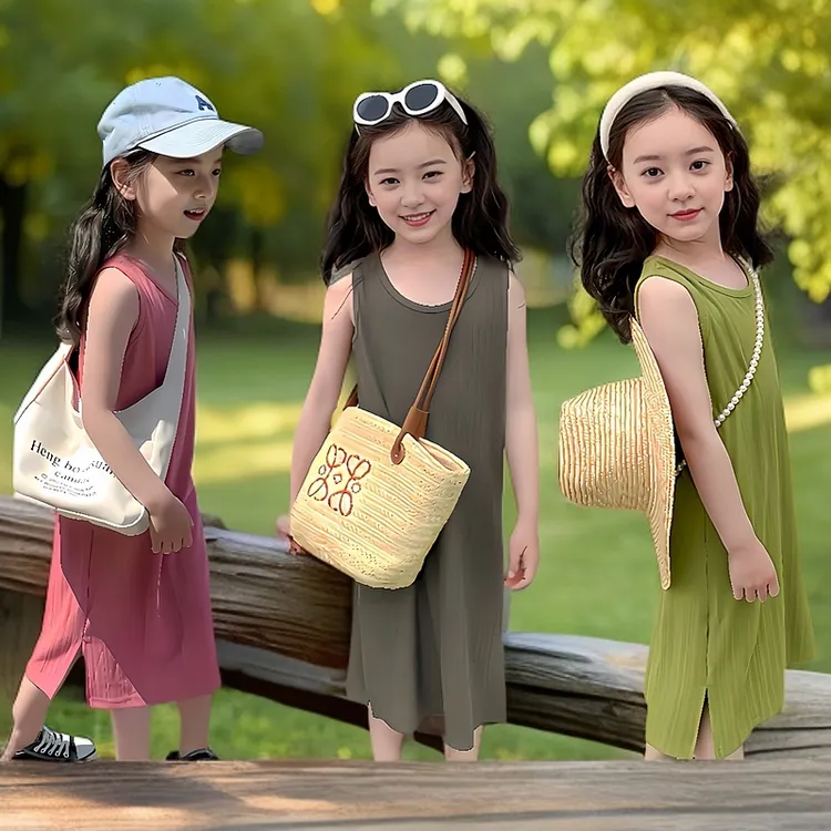 夏季洋气裙子连衣裙女童公主裙背心裙夏日穿搭宝宝法式儿童服装
