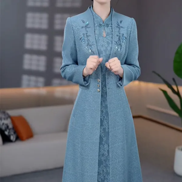 2025秋季新款新中式连衣裙洋气减龄遮肉显瘦改良旗袍裙中长款裙子