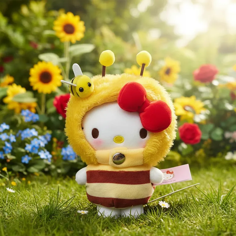 正版HelloKitty小蜜蜂包包挂件三丽鸥毛绒包挂玩偶送朋友生日礼物