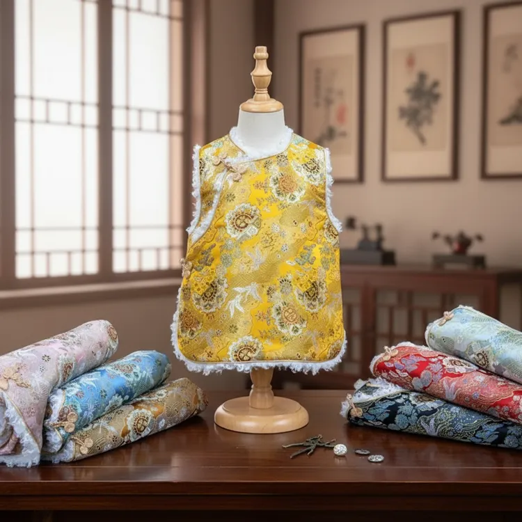 儿童加厚金卡马甲宝宝中国风中式秋冬#儿童藏式马甲