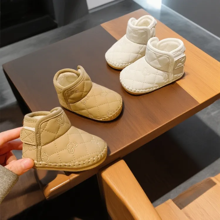 婴儿鞋子秋冬季软底0-12个月男女宝宝学步鞋棉鞋加绒加厚保暖防滑