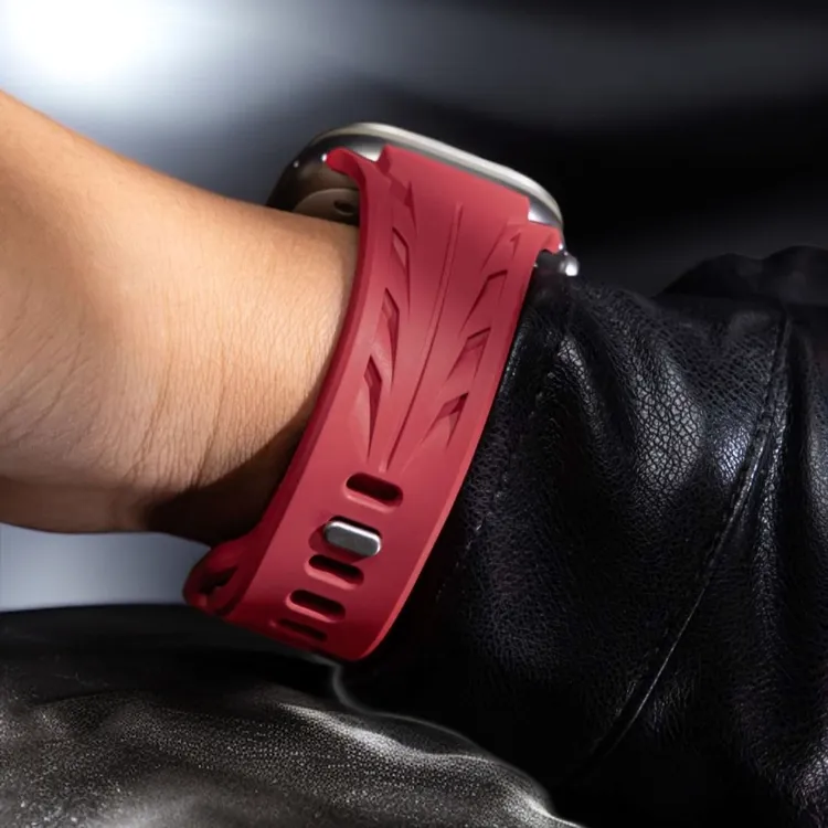 适用苹果手表表带ultra2/iwatchs10/9稻穗钉扣高性能硅胶运动表带