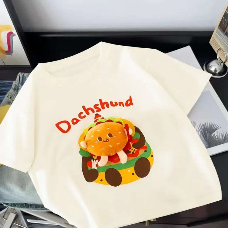 【立体公仔】儿童短袖T恤夏装2025新款宽松 韩版卡通上衣洋气打底衫