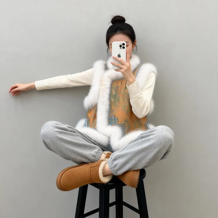 新中式禅意国风唐装外套叠穿马甲宋锦上衣2026年新款冬季坎肩马夹