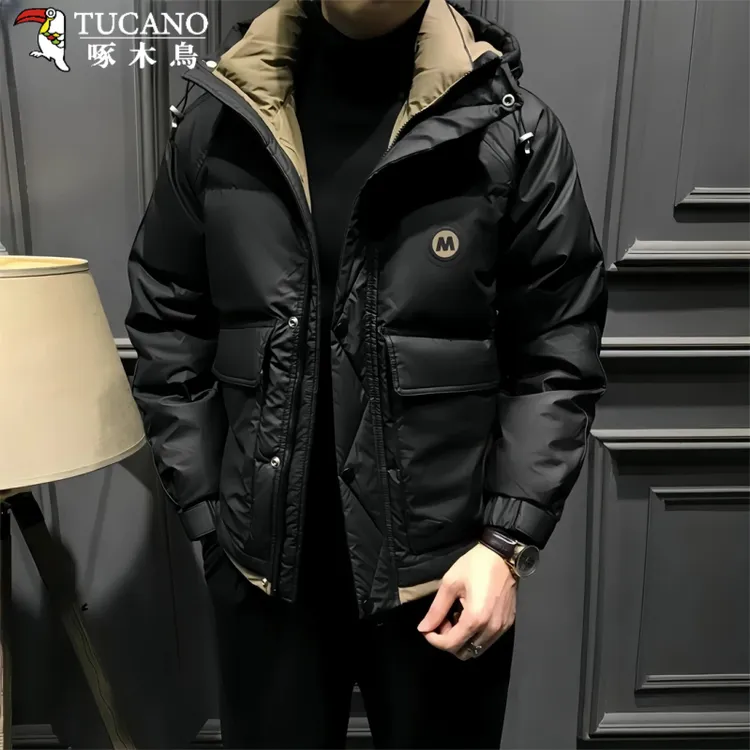 TUCANO/啄木鳥痞帅冬季新款羽绒棉服连帽男士潮流外套保暖加厚