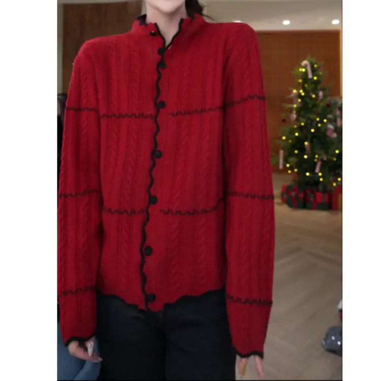 【婉意】秋冬新款时尚韩系百搭显瘦针织开衫轻奢上衣LK2509027