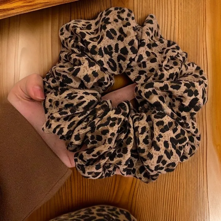 个性百搭豹纹ins大肠千禧辣妹低马尾扎头发皮筋发圈精致小饰品