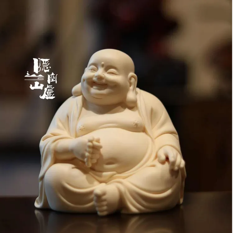 隐空山盧提珠弥勒德化陶瓷摆件工艺品白瓷弥勒佛大肚笑佛家用神像