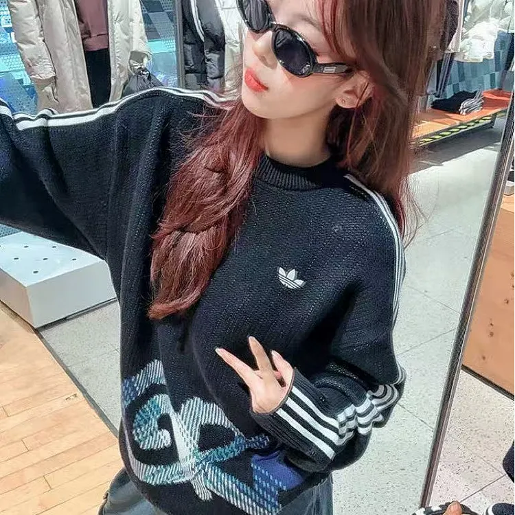 ADIDAS PLAID SWEATSHIRT 华夫格套头针织衫KC0110 KC0111  全渠