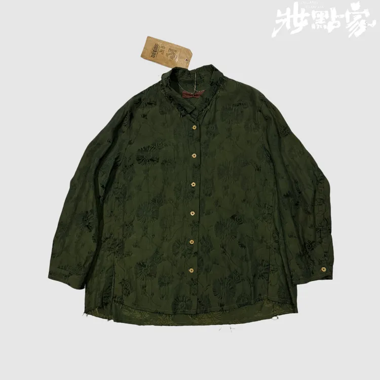 妝點家 左岸迷香  衬衫   Z23SS/1041  棉  人丝   绿色  提花