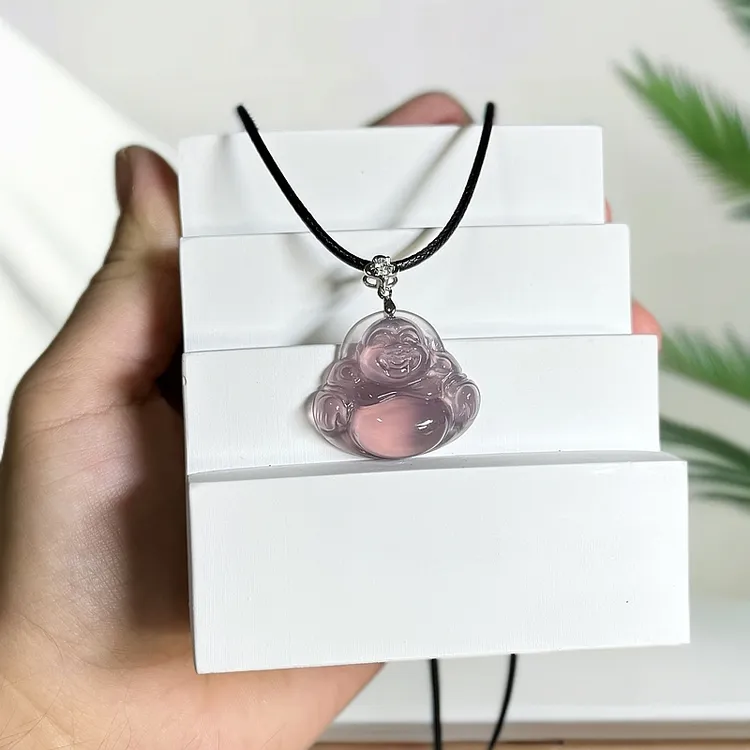 天然玛瑙玉髓透冰紫精品佛公