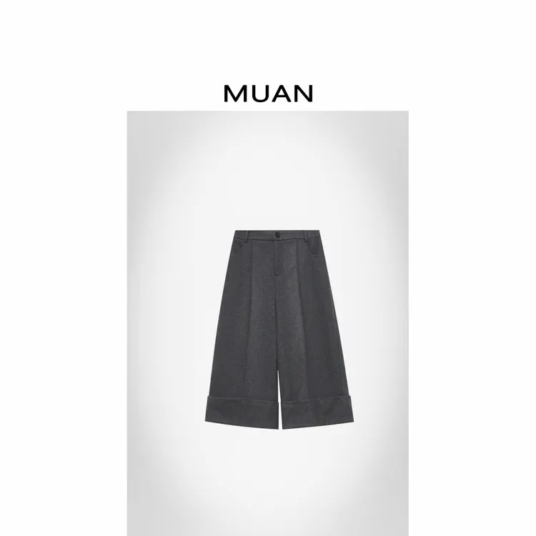 木岸MUAN：《西格玛八分裤》定制420克高级宽松休闲裤女D-DG3-6874