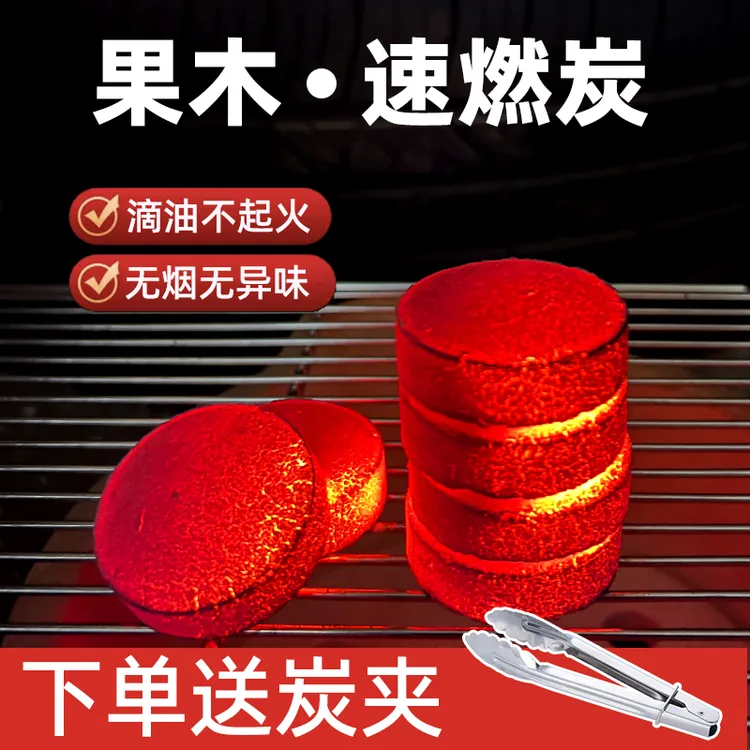 大秦左岸果木炭速燃炭引火易燃烧烤户外无烟家用围炉煮茶专用炭