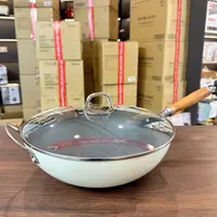 家用厨房炒锅珐琅锅炒菜口径32cm不挑灶具