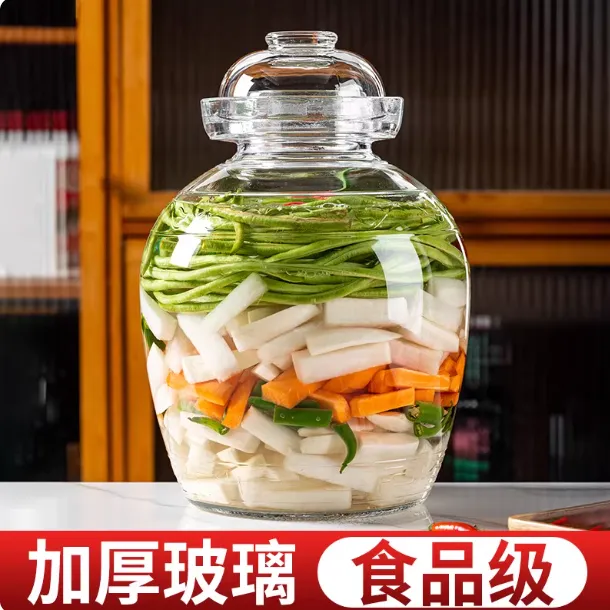 泡菜坛子家用加厚玻璃密封罐咸鸭蛋腌菜罐腌制辣椒酱罐老式酸菜缸