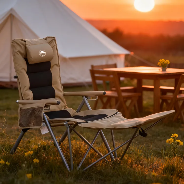 索度户外折叠躺椅五档带扶手高靠背便携露营沙滩椅午休加棉海狗椅