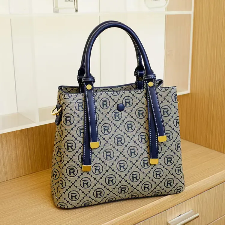 托特真皮大容量包包2024新款百搭时尚高级印花质感单肩斜挎手提包