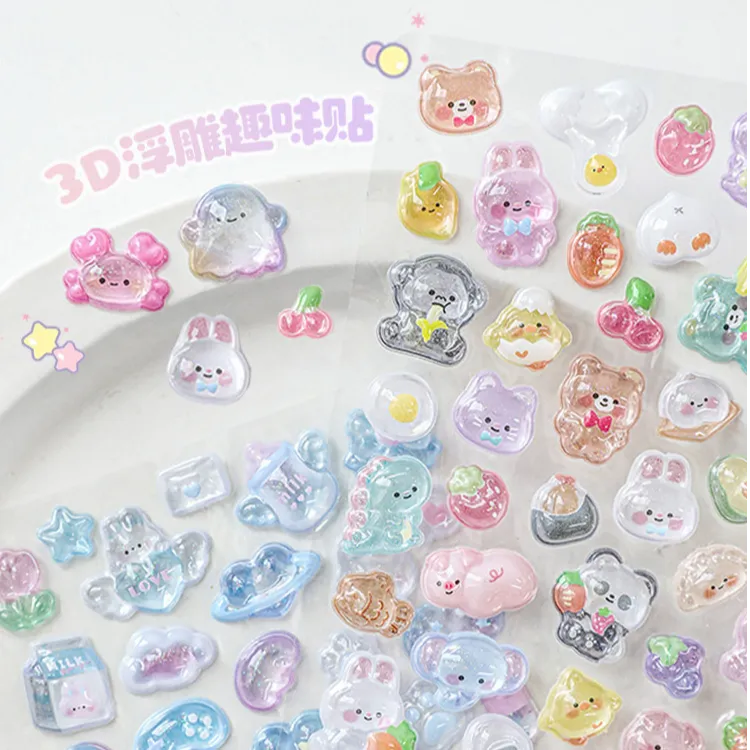 3D立体浮雕贴可爱卡通装饰DIY趣味贴纸小动物高颜值防水无痕贴画