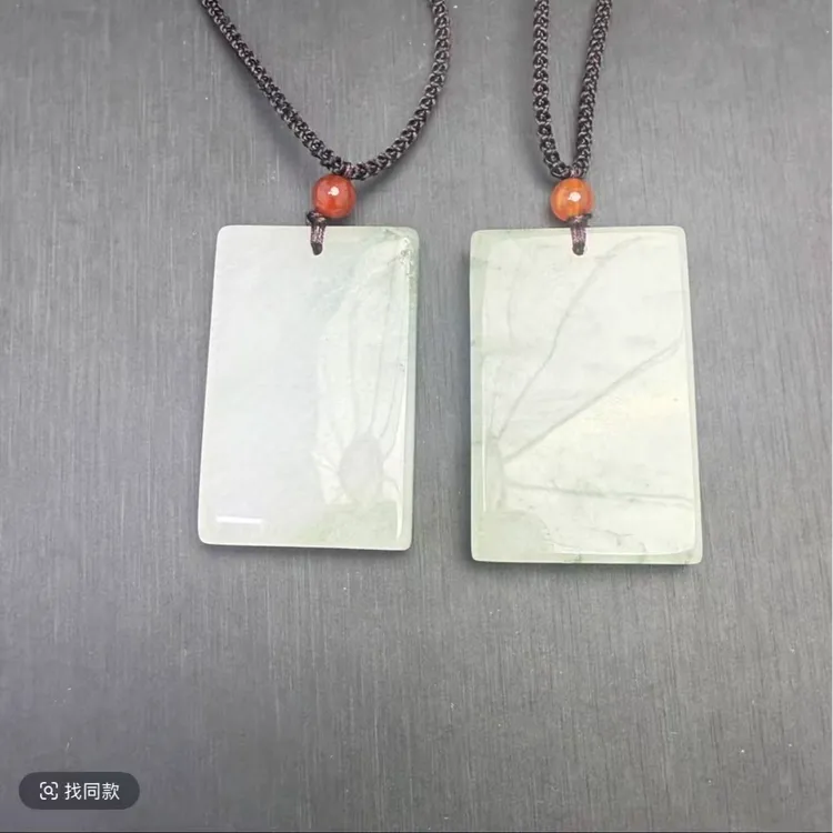 金丝玉飘花平安无事牌玉石吊坠男款