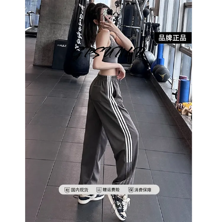 gpsunlu束脚运动长裤女显瘦透气系带健身裤跑步休闲宽松瑜伽裤