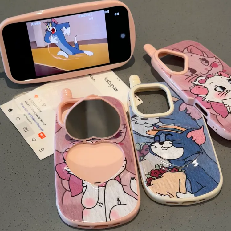 欧克里里献花汤姆玛丽镜子支架适用苹果16/15手机壳14大哥大13/12