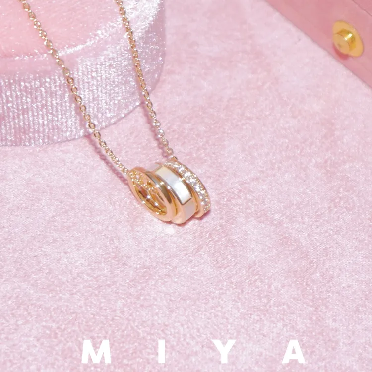 钛钢锆石项链 千金归来~三环贝母锆石叠加重工项链~超绝千金气质