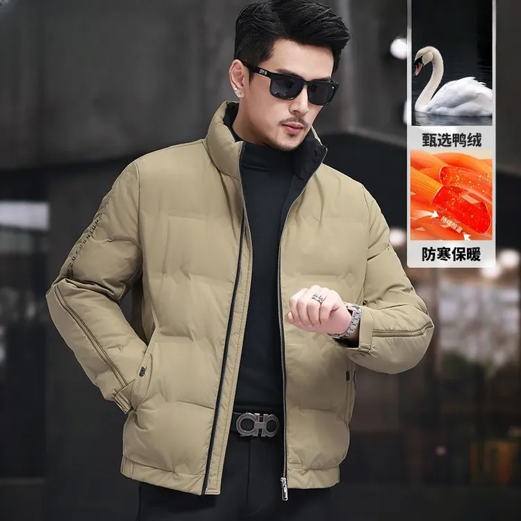 符腾野堡马立领羽绒服男短款冬季2025新款中青年鸭绒夹克防寒服