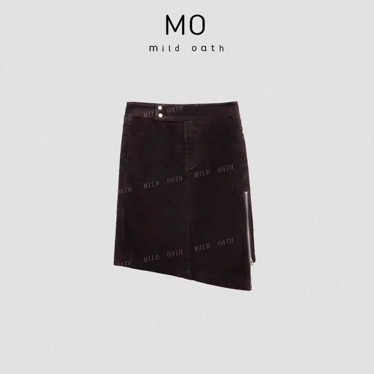 MILDOATH【法鲁庄园】显白灯芯绒直筒显瘦不规则半身裙裙子秋冬