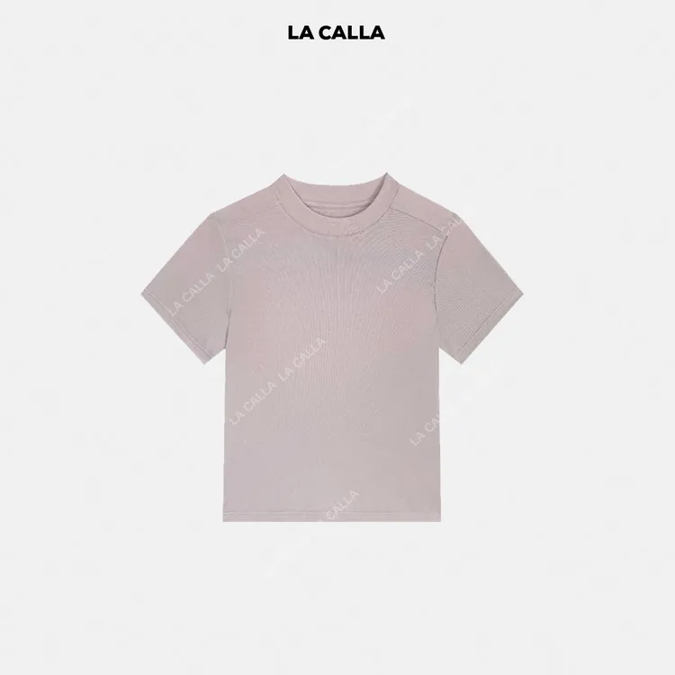 LA CALLA醋丝T黑白浅紫无法抗拒的一件T显瘦百搭短袖T恤YY1948
