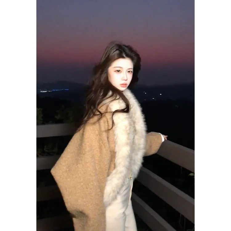 MARIE.COCO秋冬纯欲一整套毛领针织外套搭修身牛仔裤名媛时髦套装